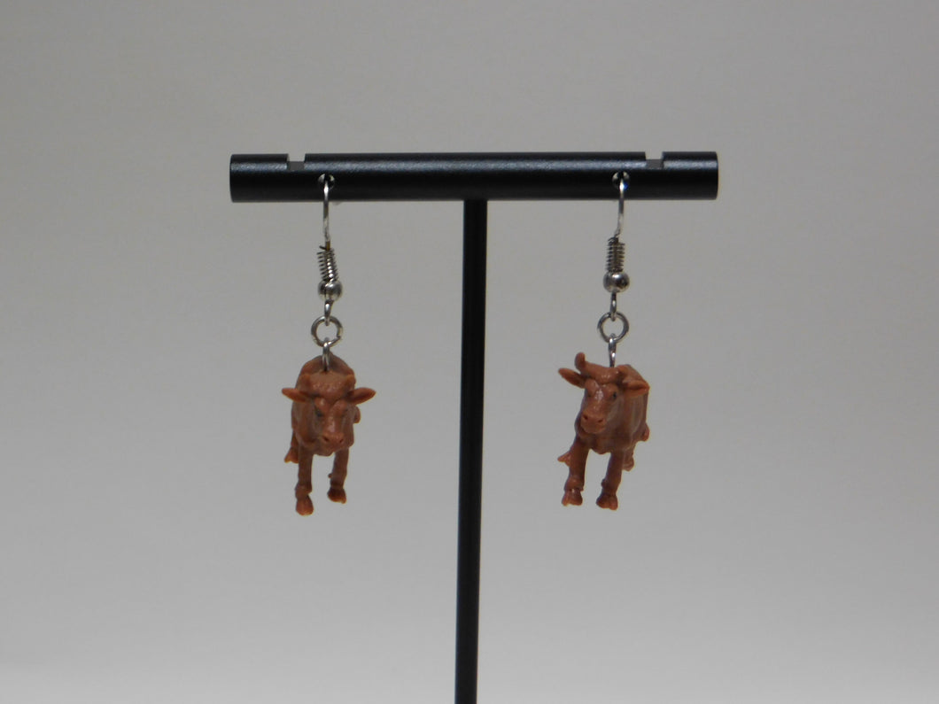 Brown Cow Earrings