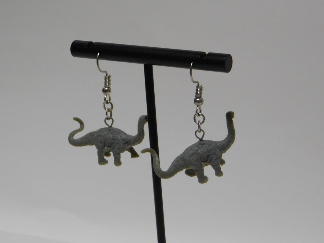 Grey Brontosaurus Earrings