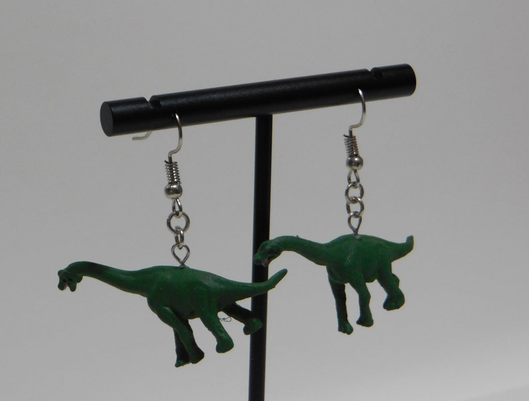 Green Brontosaurus Earrings