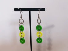 Load image into Gallery viewer, Yellow/Green Button Earrings
