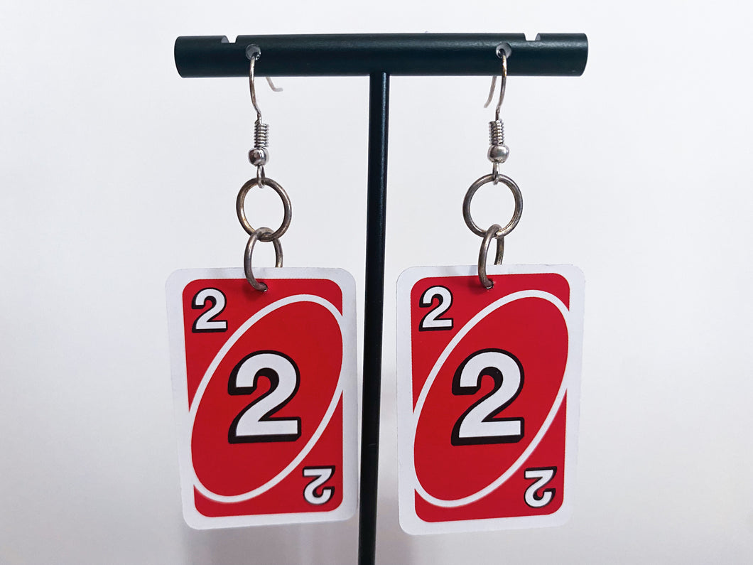 Mini Uno Card Earrings