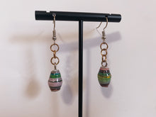 Load image into Gallery viewer, Recycled Paper Bead Earrings
