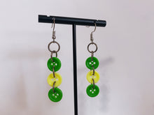 Load image into Gallery viewer, Yellow/Green Button Earrings
