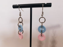 Load image into Gallery viewer, Blue/Pink Button Earrings
