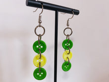 Load image into Gallery viewer, Yellow/Green Button Earrings
