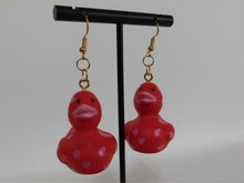 Load image into Gallery viewer, Red Valentine Duck Earrings
